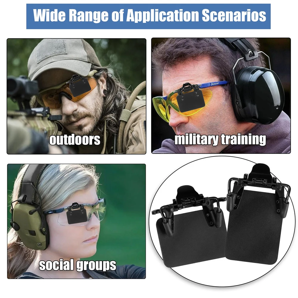 2Pcs Shooting Glasses Blinders Standard Shooting Eye Patches 180° Adjustable Glass Shields Occluder Clip Eye Patch Archery Aids
