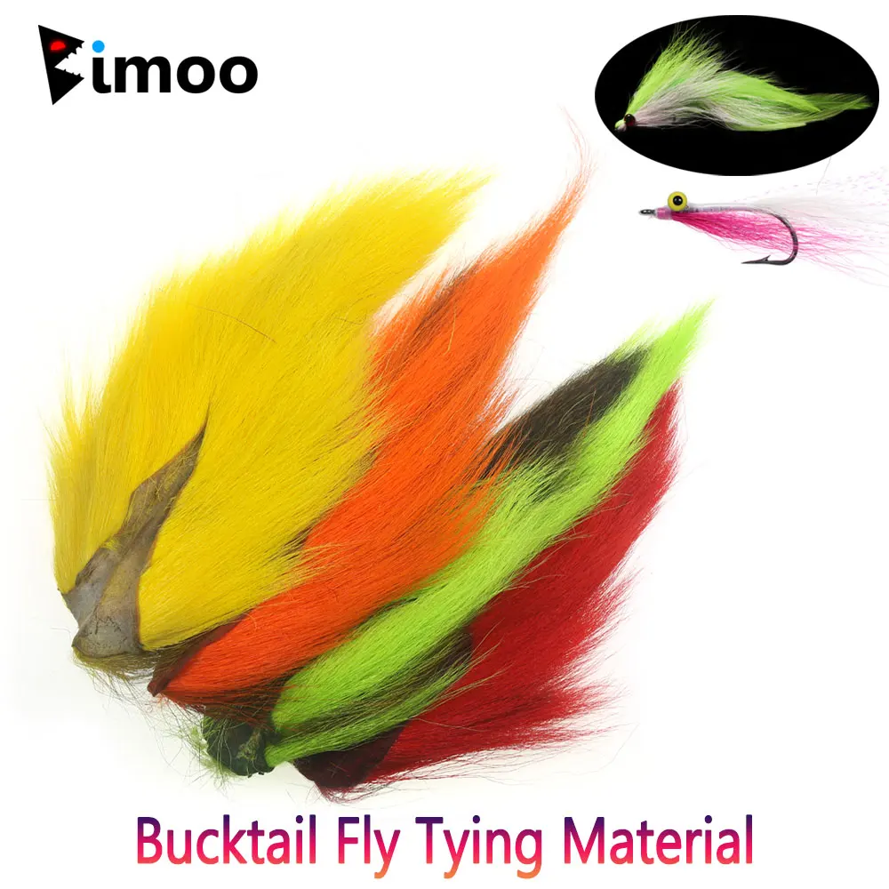 1PC Dyed Bucktail Fly Tying Material Whole Bucktails Fur Deer Hair Fur For Fishing Jigs Lures Dry Wet Streamer Saltwater Flies
