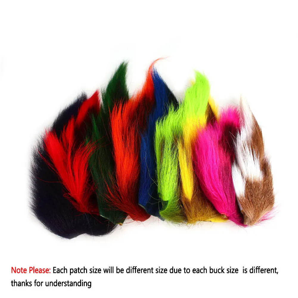 1PC Dyed Bucktail Fly Tying Material Whole Bucktails Fur Deer Hair Fur For Fishing Jigs Lures Dry Wet Streamer Saltwater Flies