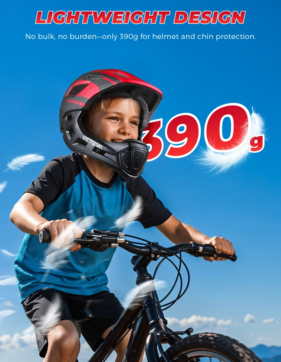 VICTGOAL Kids Detachable Full Face Bicycle Helmet Child Sports Safety Cycling Protection for Balance Bike Roller Skating Caps