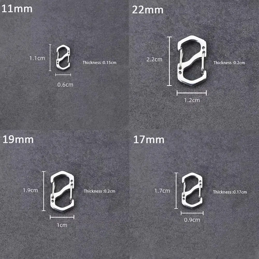10PCS Backpack Buckle Stainless Steel S Type Carabiner With Lock Mini Outdoor Backpacks Luggage Hook Anti-Theft Key-Lock Tool