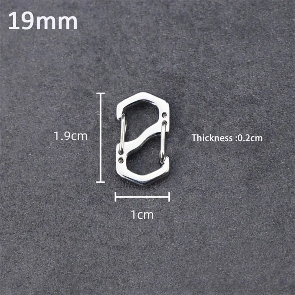 10PCS Backpack Buckle Stainless Steel S Type Carabiner With Lock Mini Outdoor Backpacks Luggage Hook Anti-Theft Key-Lock Tool