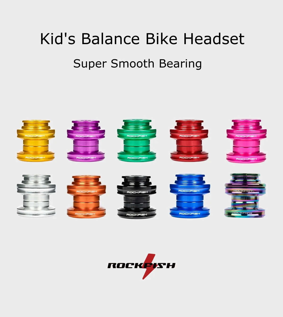 Rockfish Kid's Push Bike Bearing Head Set Balance Bike CNC Headset Aluminium Alloy 29.6mm 34mm Sliding Bike Ultralight Headset