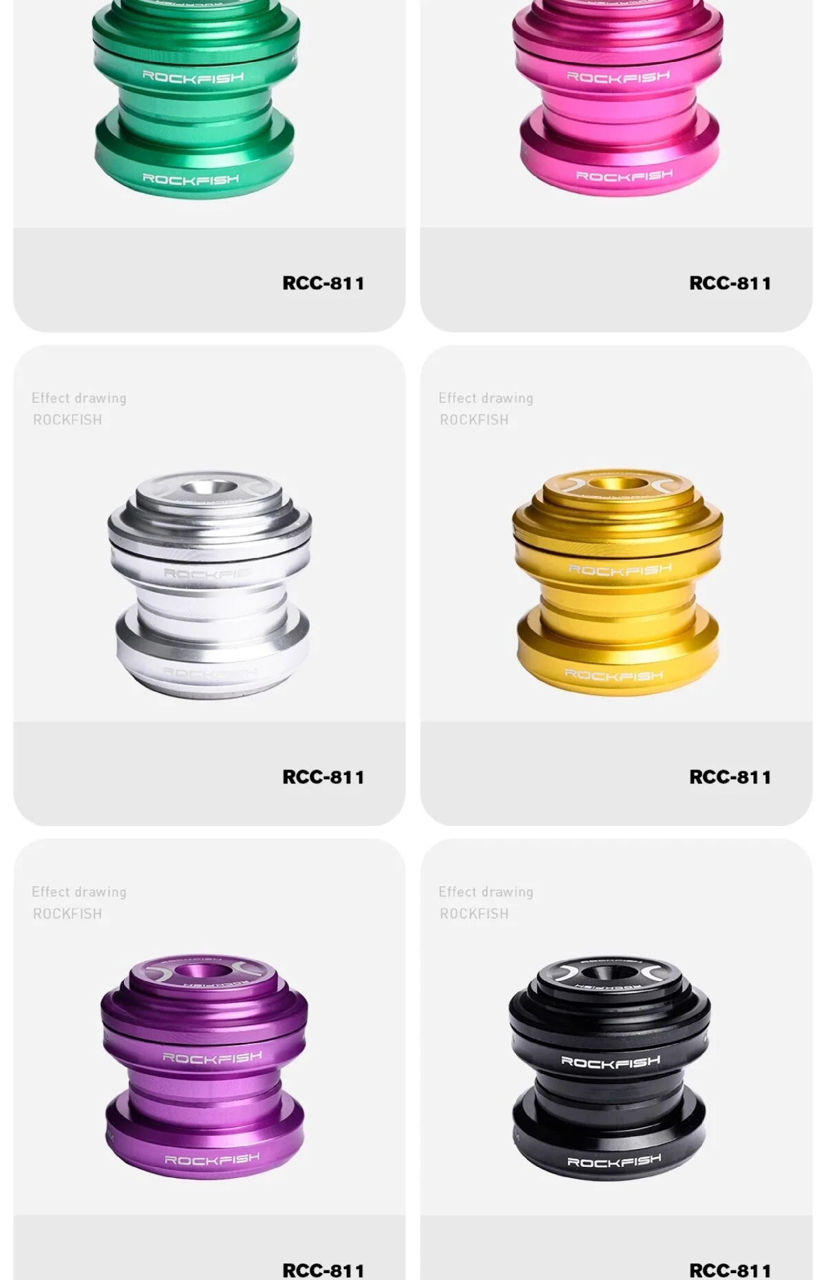 Rockfish Kid's Push Bike Bearing Head Set Balance Bike CNC Headset Aluminium Alloy 29.6mm 34mm Sliding Bike Ultralight Headset