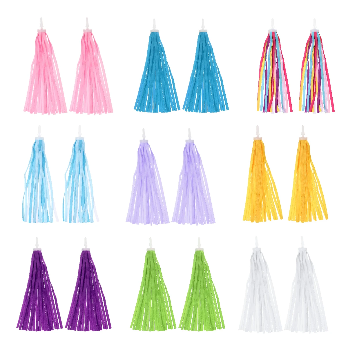2pcs Bicycle Handlebar Streamers Bike Streamers Kids Girl Boy Scooter Cycling Colorful Streamers Ribbon Decoration Cycling 22 cm