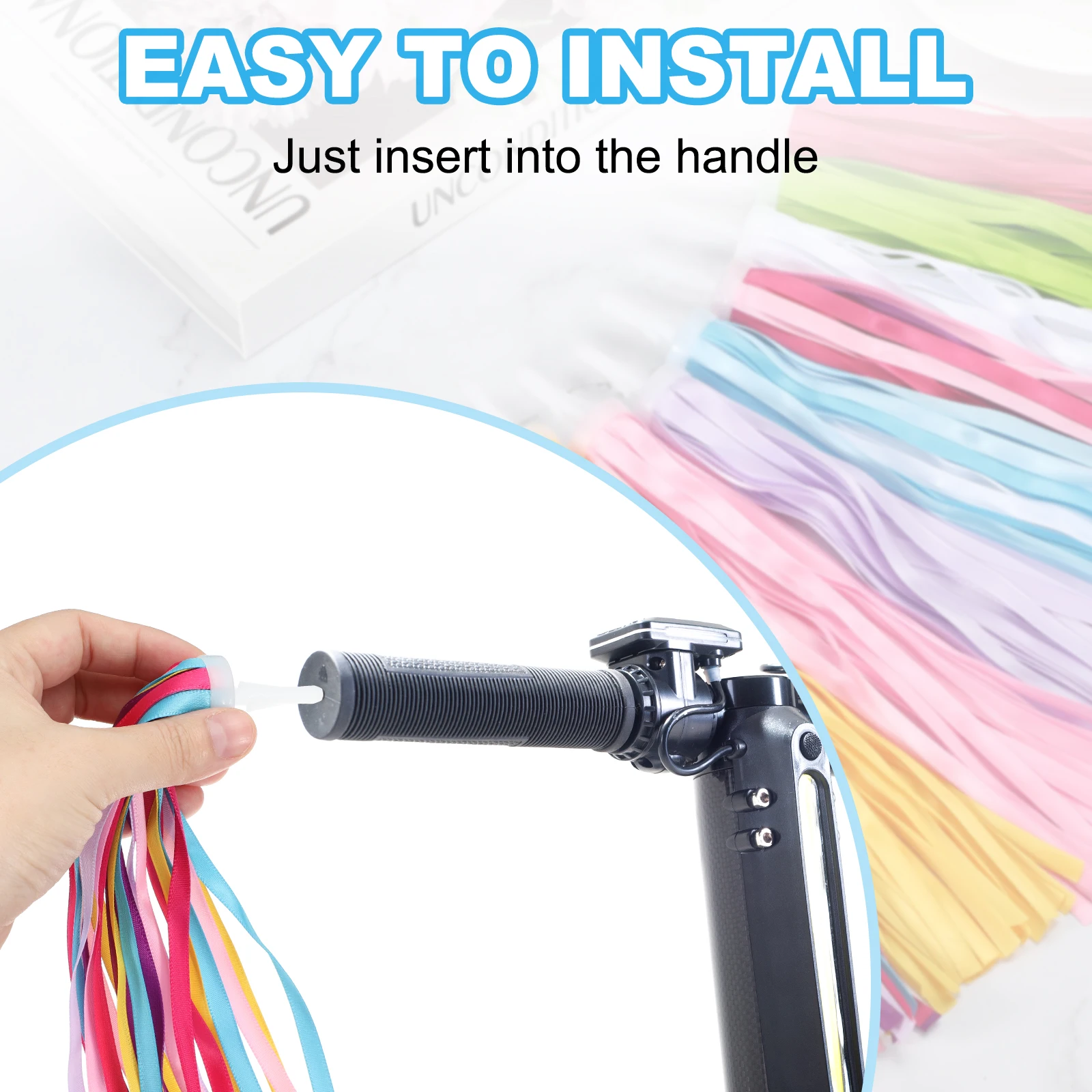 2pcs Bicycle Handlebar Streamers Bike Streamers Kids Girl Boy Scooter Cycling Colorful Streamers Ribbon Decoration Cycling 22 cm