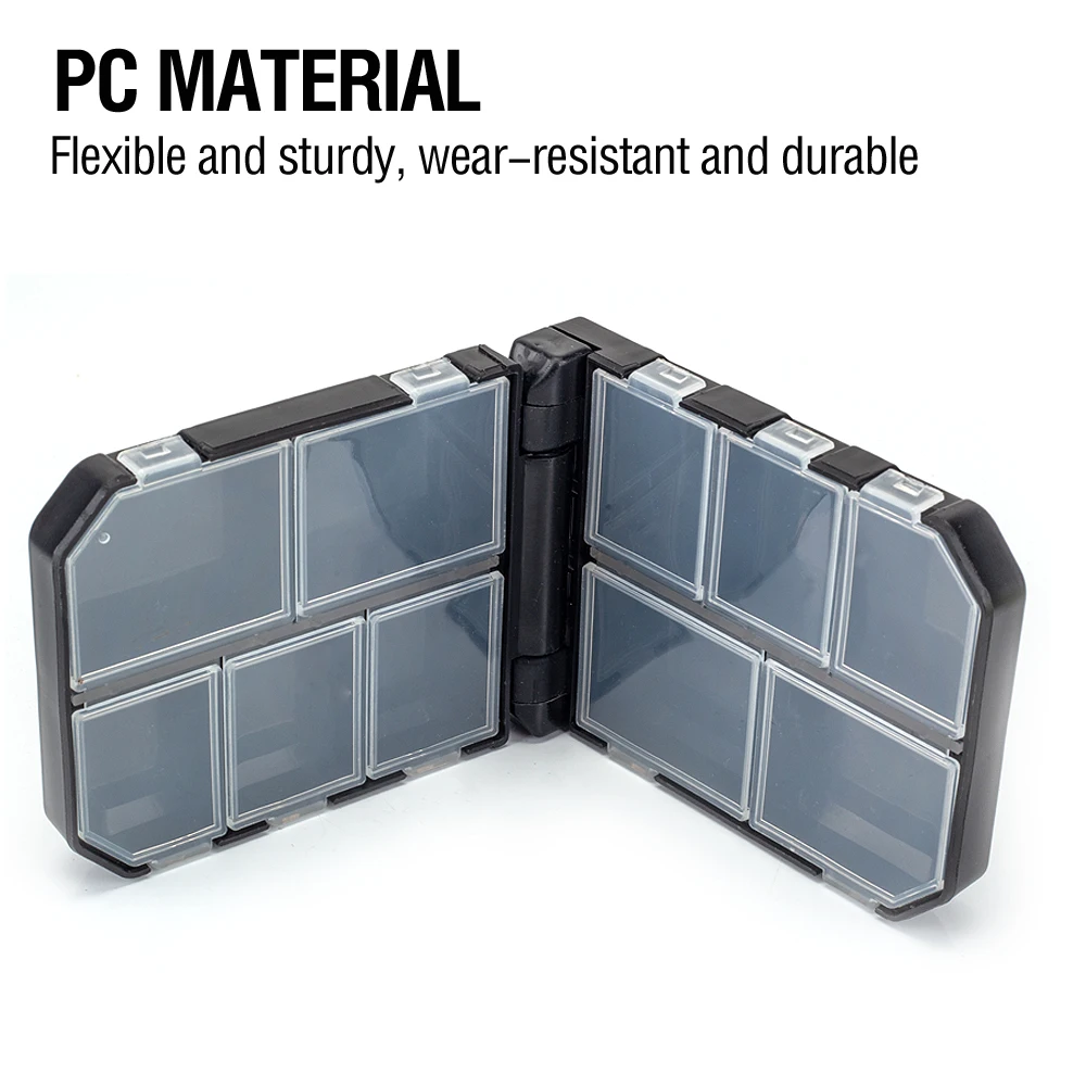 Double-Layer Fishing Tackle Box (10/16 Compartments) - Portable Mini Storage Case for Hooks, Jigs, Swivels, Sinkers