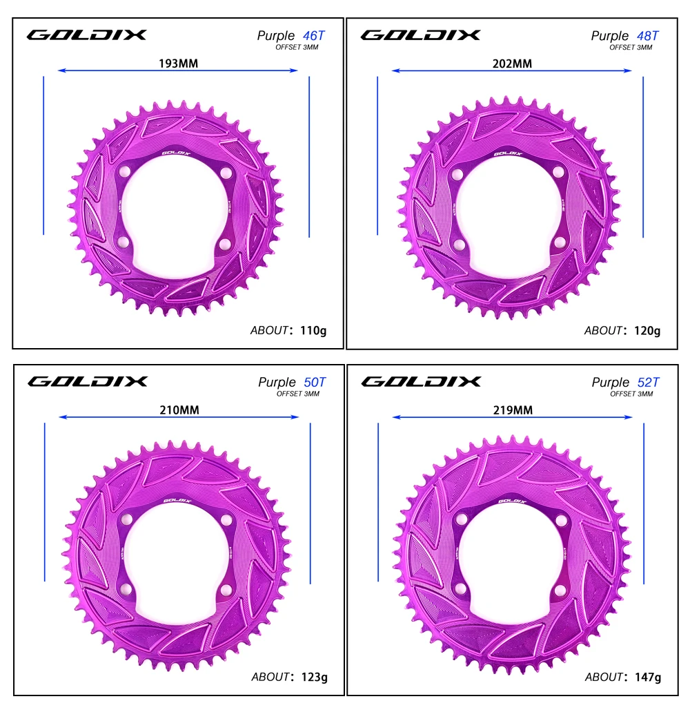 GOLDIX 110BCD Road Gravel Bike Single Chainring CNC Aluminum Narrow Wide Chainwheel for R7000 R8000 R8100 R9200 Crank Power Mete