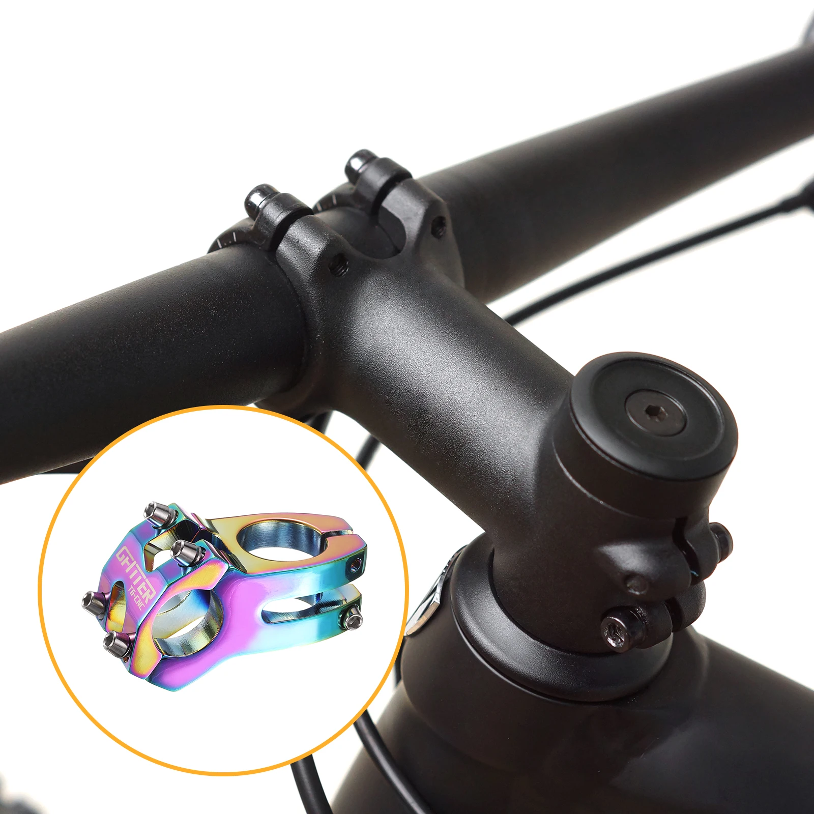 25.4 Bike Stem 45mm Aluminum Alloy Bicycle Handlebar Stem with Hex Wrench Short Handlebar for Mountain Road Bike BMX MTB Cycling