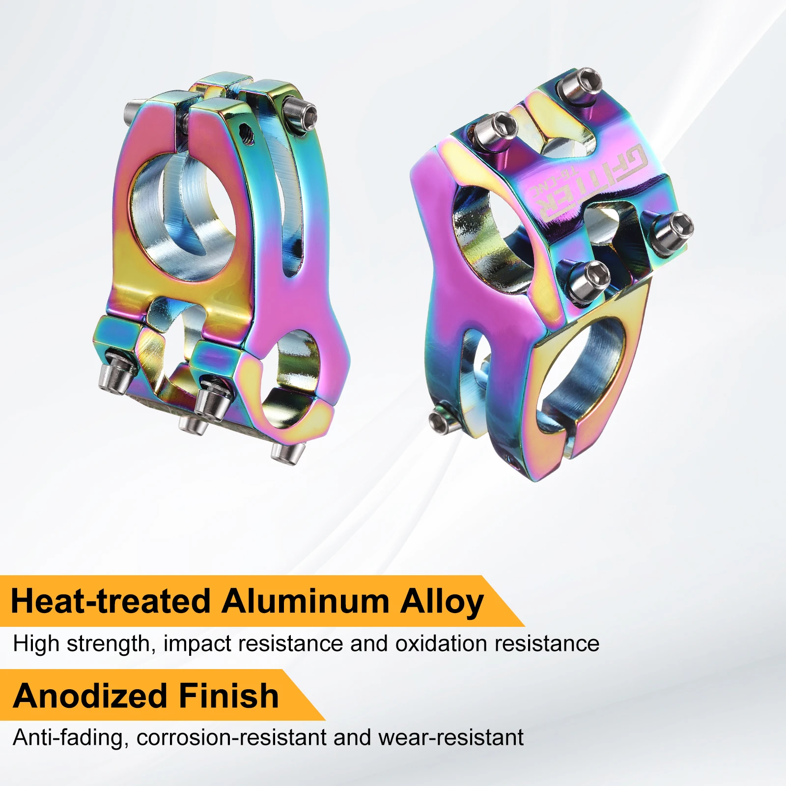 25.4 Bike Stem 45mm Aluminum Alloy Bicycle Handlebar Stem with Hex Wrench Short Handlebar for Mountain Road Bike BMX MTB Cycling