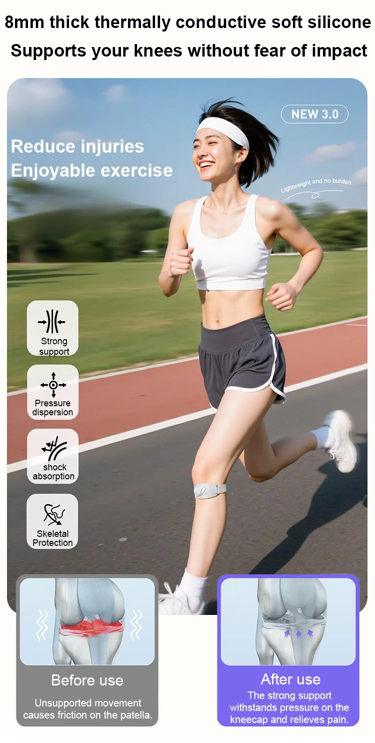 Running Special Patella Belt Adult Sports Protective Gear Breathable Shock Absorption Silicone Patellar Tendon Support Strap