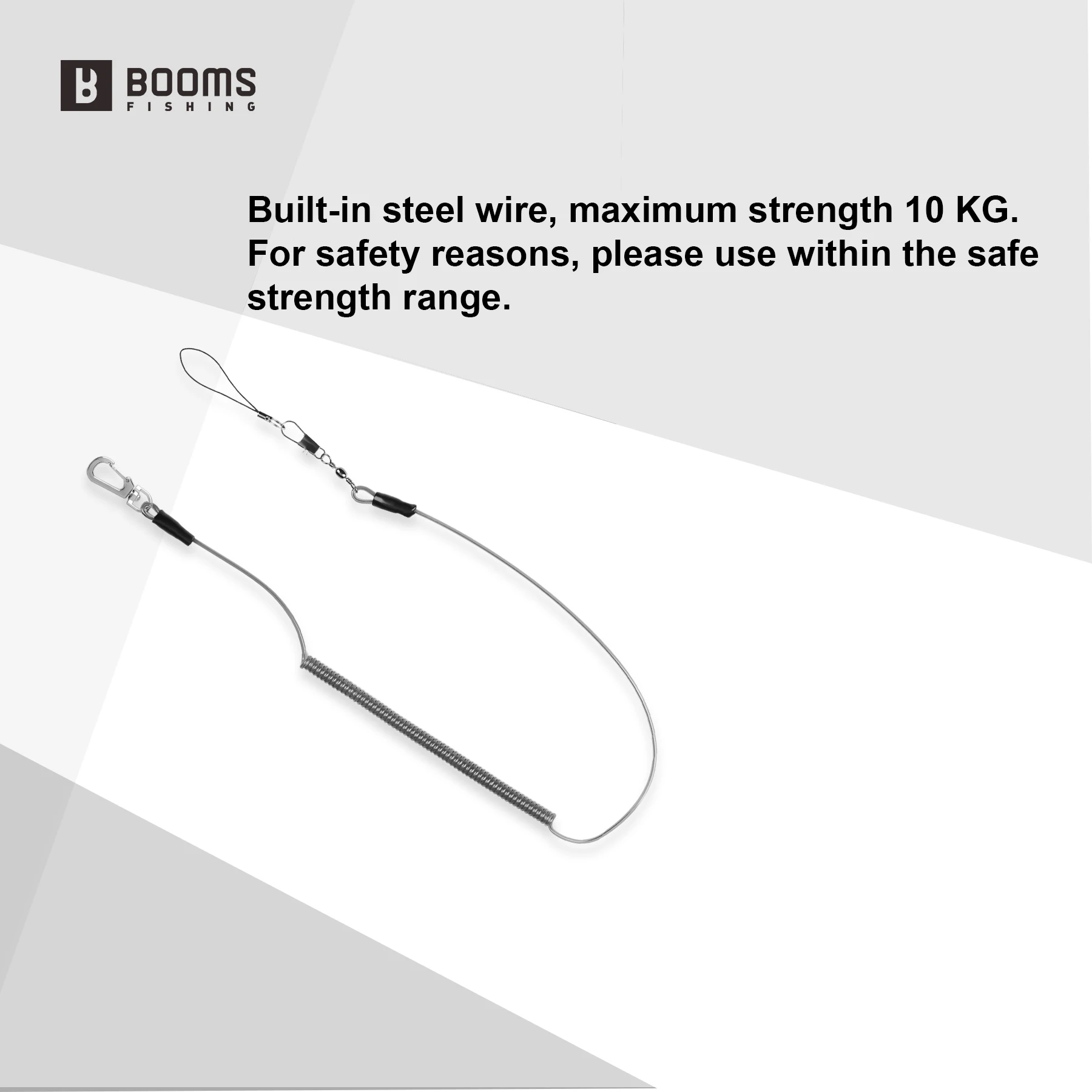 Booms Fishing T07 2m Fishing Rope Fishing Rod Belt Rod Belt Hip Belt Fall Prevention of Spiral Cord Rod Hip Fishing Accessories