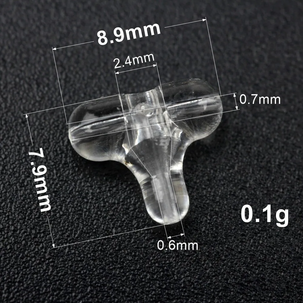 30PCS Fishing Beads Transparent Clear Oval Double Cross Hole Beads Sabiki Rig 3 Way Connector Fishing Accessories Cross Bead