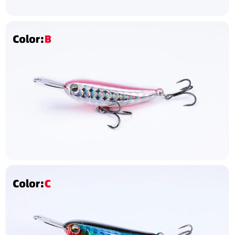 OUTKIT 2025 New Micro Sinking Minnow 40mm/5.8g Fishing Bait Artificial Pencil Lure Topwater Bait For Bass Trout Fishing Lures
