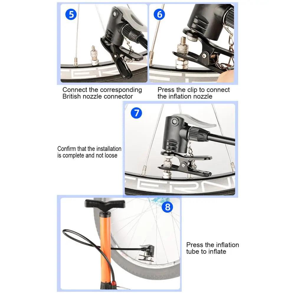 DOMEN Bicycle Tire Inflator Nozzle Bike Pump Adapter Valve Air Pump Adapter Bike Pump Head Pump Adapter Bike Accessories