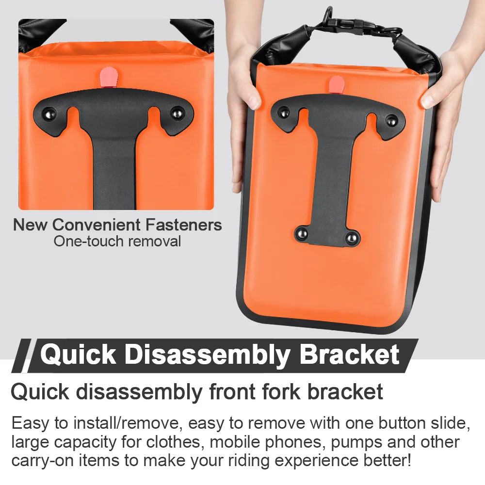 NEWBOLER 10L Large Capacity Bicycle Bag Waterproof Electric Hunting Bike Bag Bike Quick Release Fork Bag Bike Rear Seat Bag