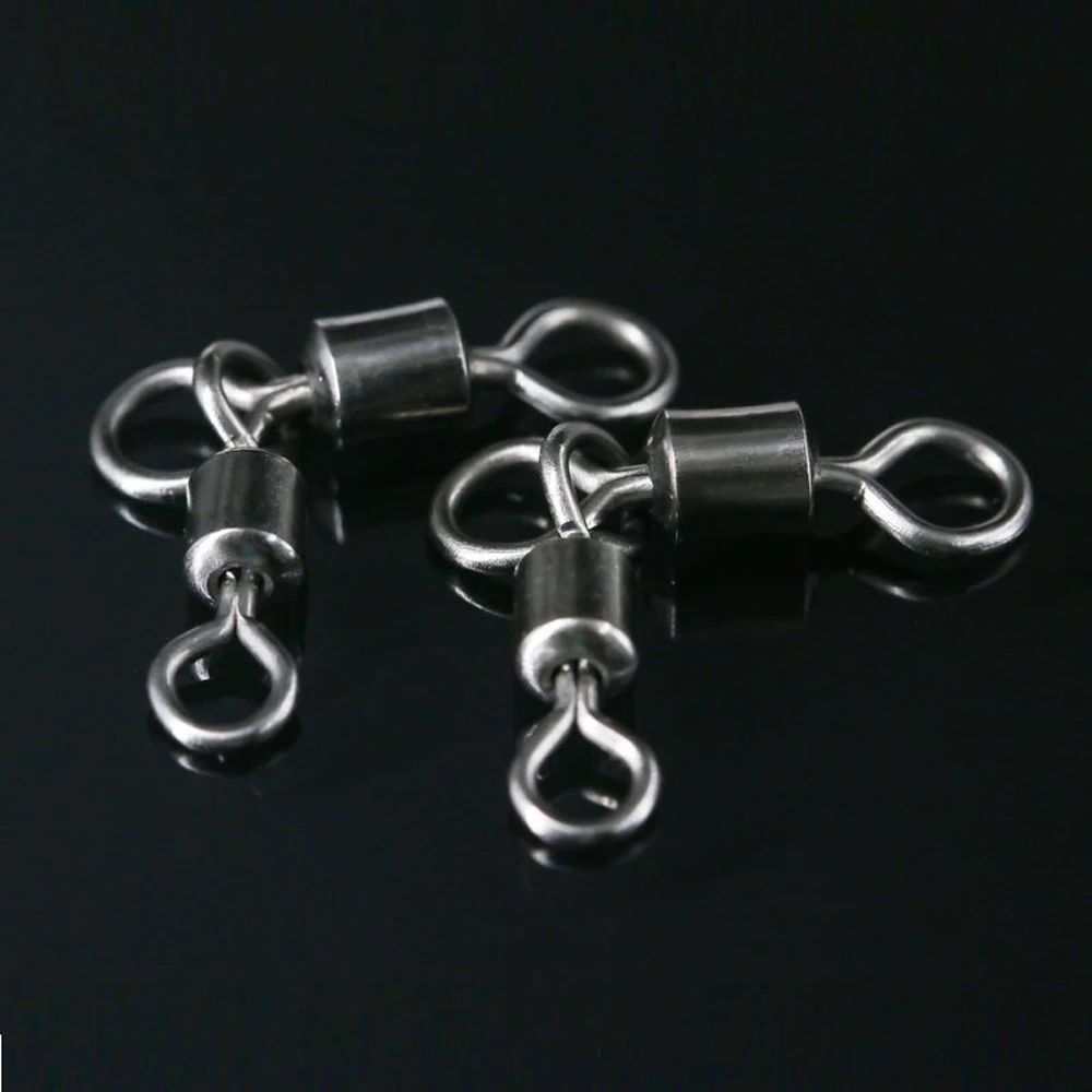 DNDYUJU 50pcs Brass Fishing Rolling Swivels Brass Fishhooks Line Connectors Carp Fishing Accessories Brine Fishing Tackle