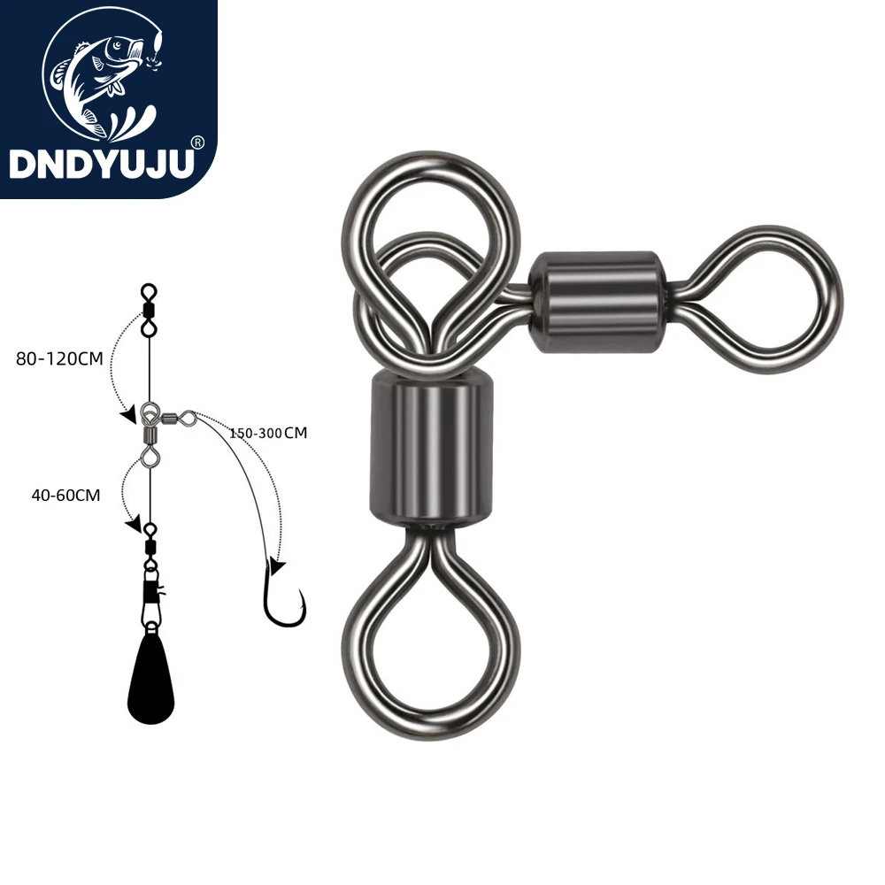 DNDYUJU 50pcs Brass Fishing Rolling Swivels Brass Fishhooks Line Connectors Carp Fishing Accessories Brine Fishing Tackle