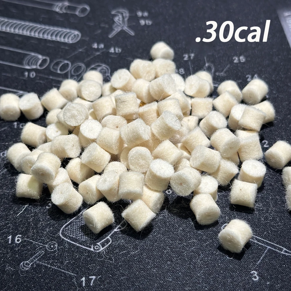 .22cal .30cal 9mm 100pcs Wool Felt Polishing Pad Mop With Hole Spear Pointed Carbon Cleaning Brush Hunting Gun Cleaning Kit