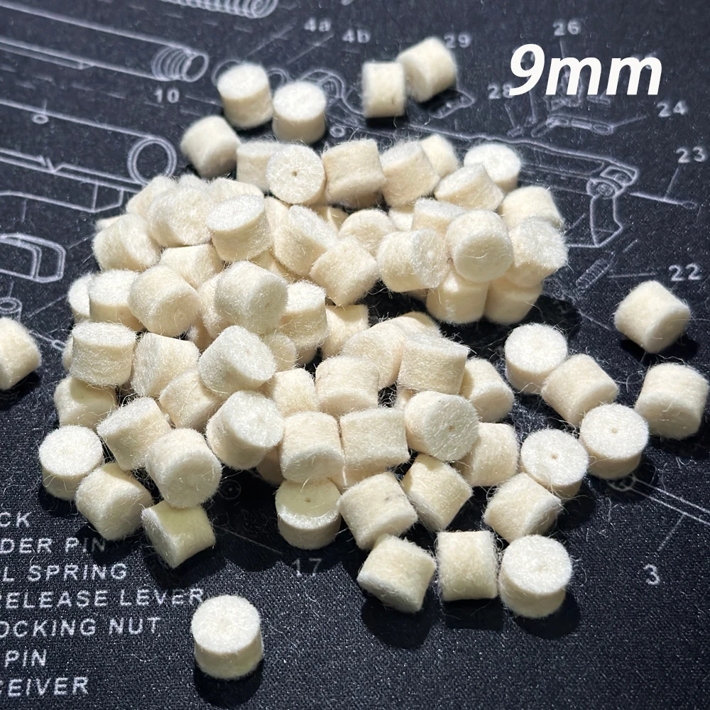 .22cal .30cal 9mm 100pcs Wool Felt Polishing Pad Mop With Hole Spear Pointed Carbon Cleaning Brush Hunting Gun Cleaning Kit