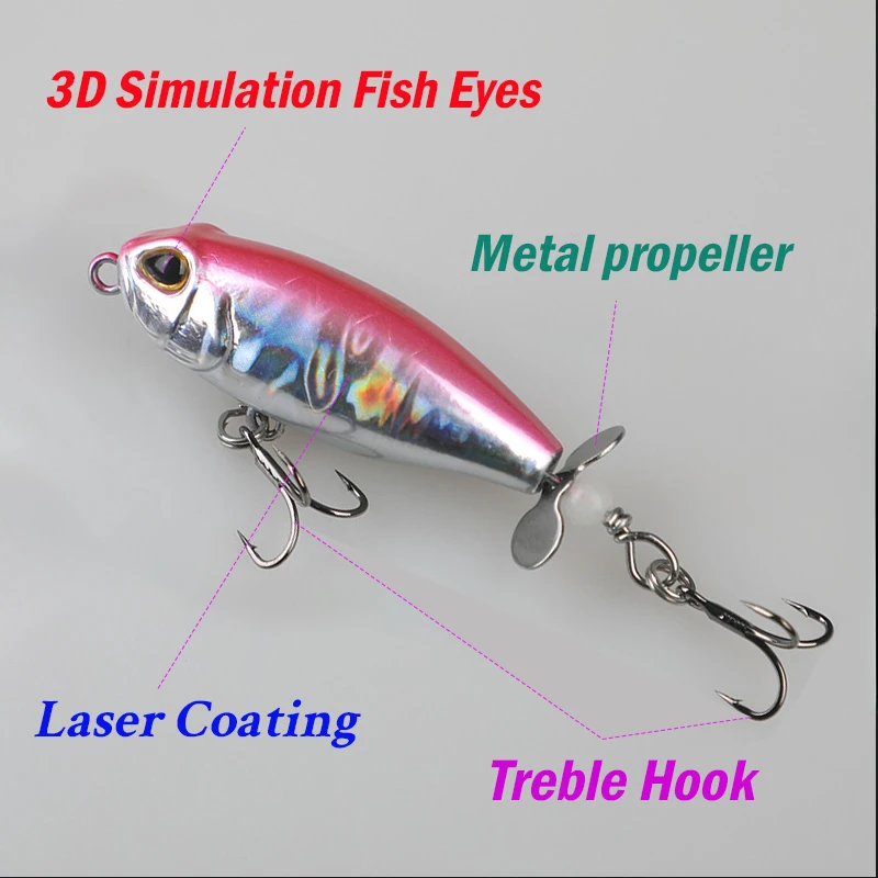 3g 5g 8g Testar Surface Propeller Pencil Bait Topwater Wobbles Artificial Free Rotating Spin Tail Trout Bass Pike Fishing Lure