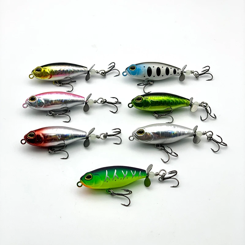3g 5g 8g Testar Surface Propeller Pencil Bait Topwater Wobbles Artificial Free Rotating Spin Tail Trout Bass Pike Fishing Lure