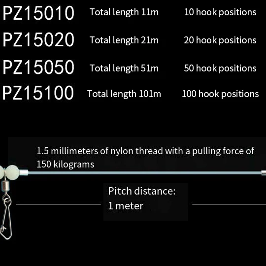 Fishing Gear Sea Fishing Row Hook Longline Handle Boat Fishing Row Line Bottom Hook Tandem Hook Set