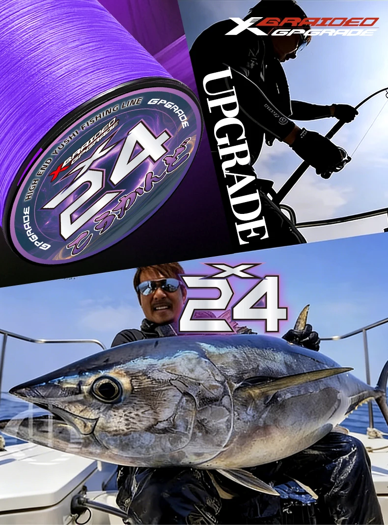 New YGKX 24 Strands PE Braided Fishing Line 300/500/1000M Ultra Multifilament Fishing Line Super Smooth Carp Fishing Line