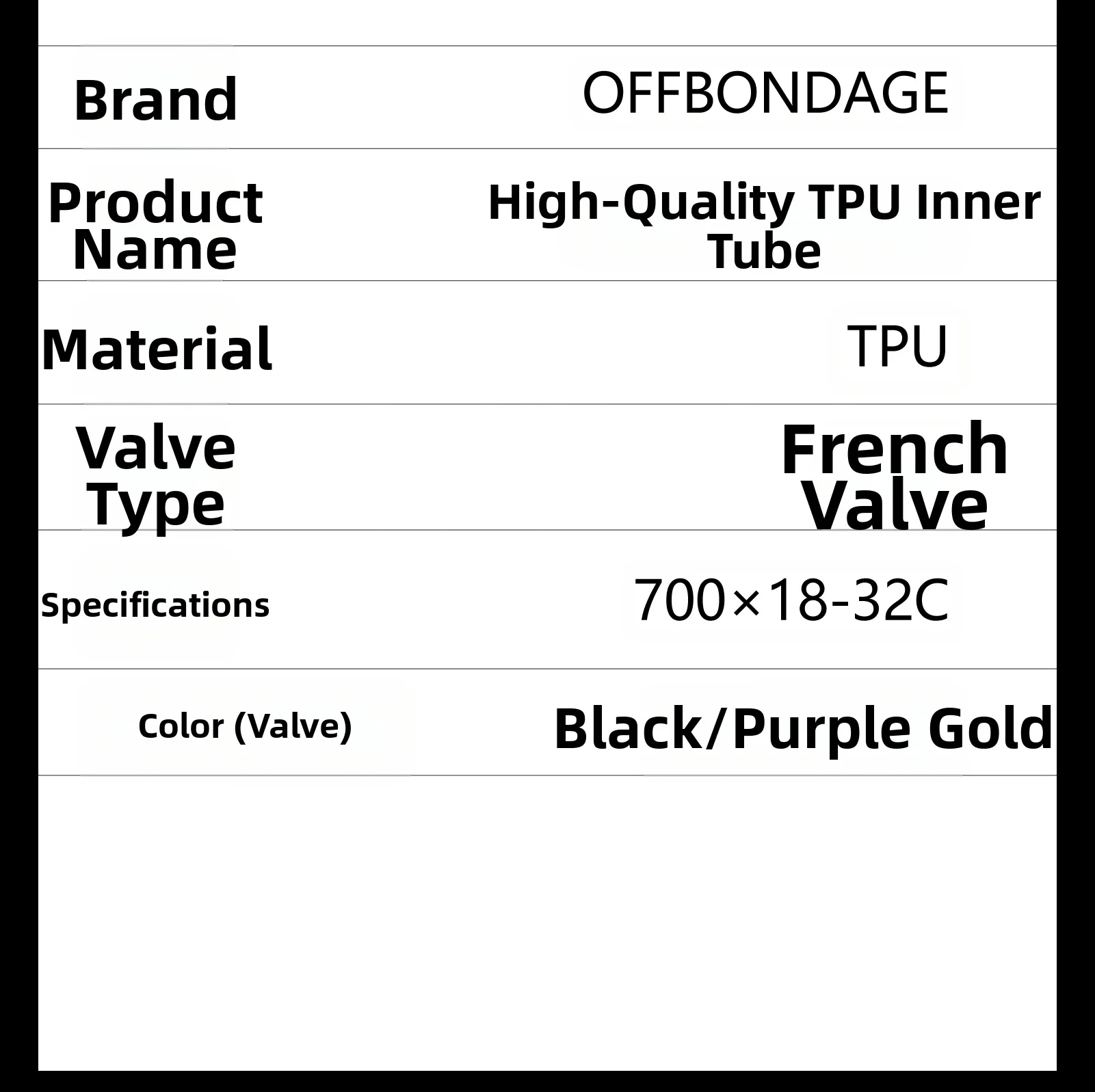 OFFBONDAGE Ultralight TPU Bicycle Inner Tube 30g 700X18-32C Road Bicycle Material Tire 45/65/85mm Length French Valve Nozzle
