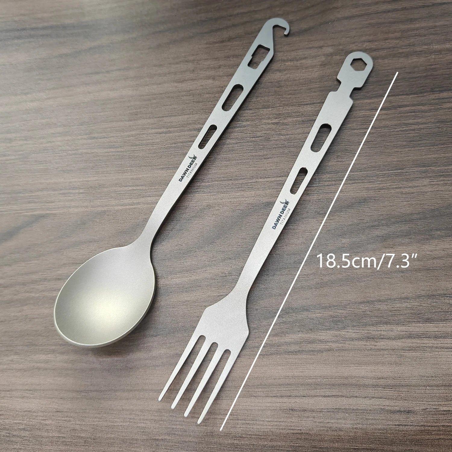 3-in-1 Titanium Ultra-Light Cutlery Set Multifunctional Portable Food Topper Cutlery with Beer Open Design Titanium Spoon