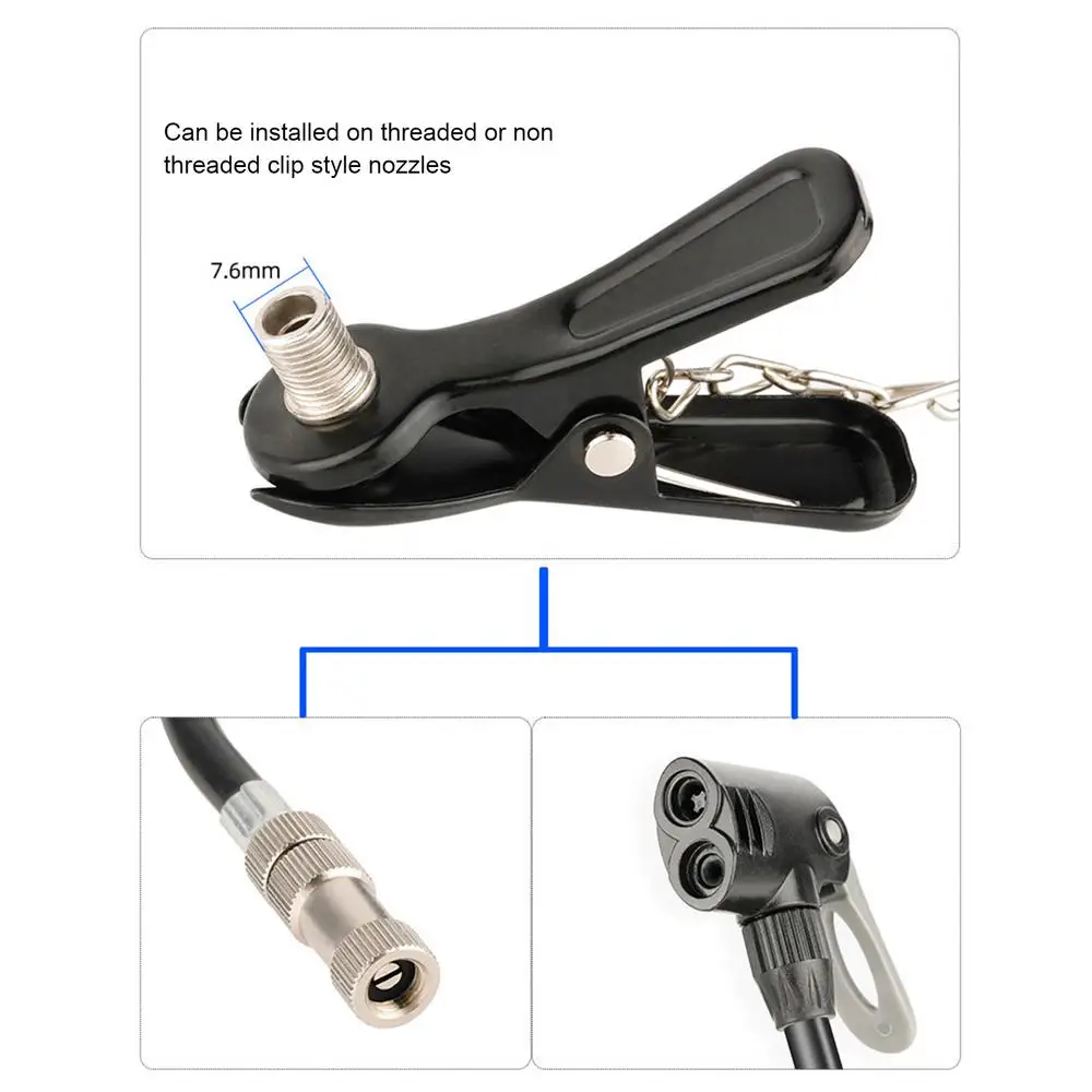 DOMEN Bicycle Tire Inflator Nozzle Bike Pump Adapter Multi-use Valve Air Pump Adapter Bike Pump Head Adapter Bike Accessories