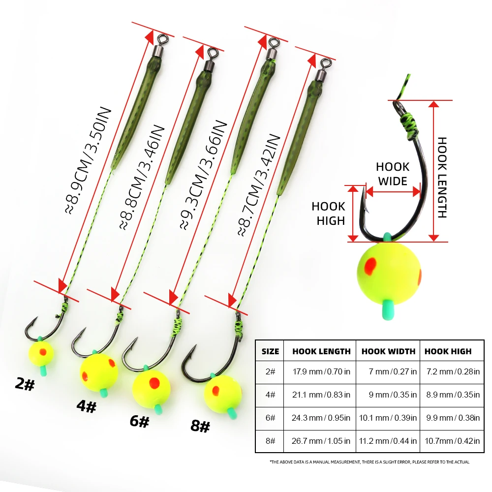 ZYZHE 5pcs/Bag Carp Fishing Rigs Size 2# 4# 6# 8# With Float Ball Reverse Bottom Fishing Bait Rigs Carp Fishing Hair Rigs