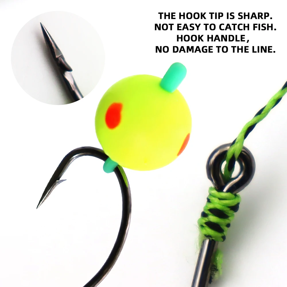 ZYZHE 5pcs/Bag Carp Fishing Rigs Size 2# 4# 6# 8# With Float Ball Reverse Bottom Fishing Bait Rigs Carp Fishing Hair Rigs