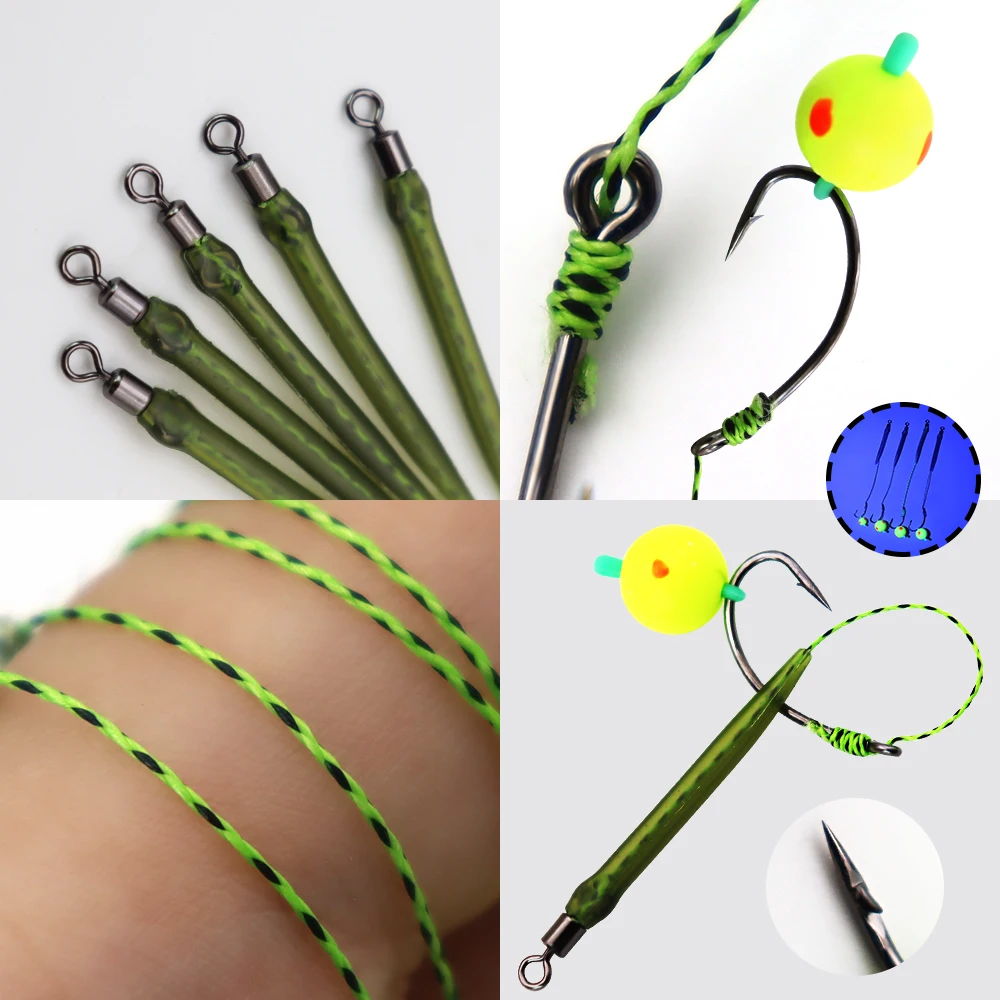 ZYZHE 5pcs/Bag Carp Fishing Rigs Size 2# 4# 6# 8# With Float Ball Reverse Bottom Fishing Bait Rigs Carp Fishing Hair Rigs