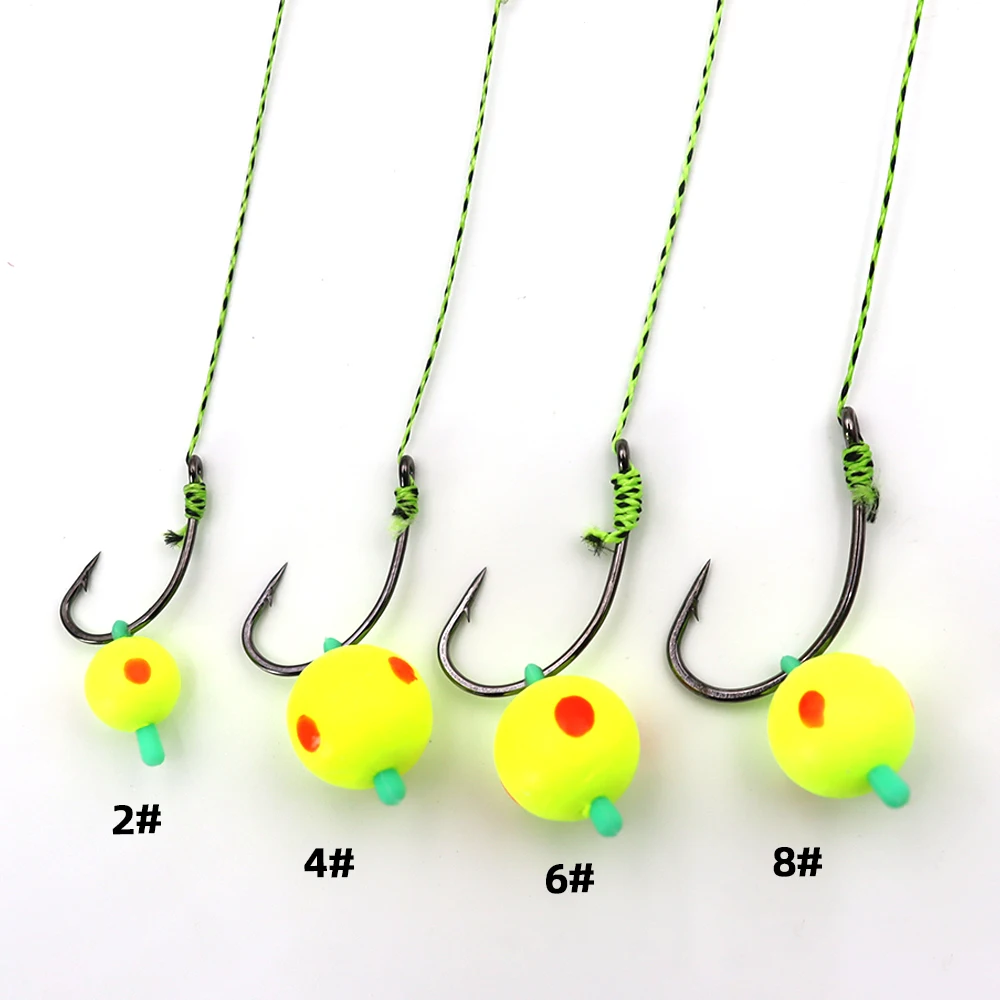 ZYZHE 5pcs/Bag Carp Fishing Rigs Size 2# 4# 6# 8# With Float Ball Reverse Bottom Fishing Bait Rigs Carp Fishing Hair Rigs
