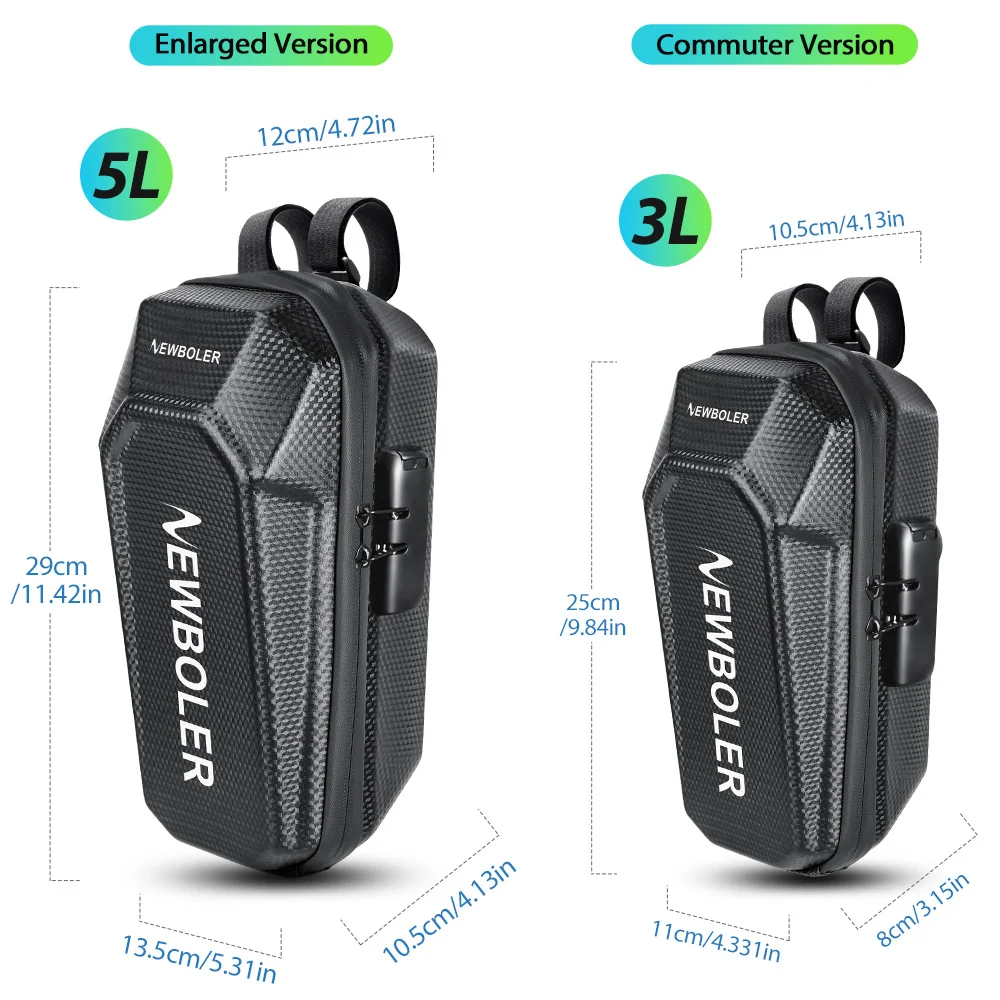 NEWBOLER 3L/5L Electric Scooter Bag Accessories Electric Vehicle Bag With Password Lock Waterproof Scooter Front Bag Bike Bag 
