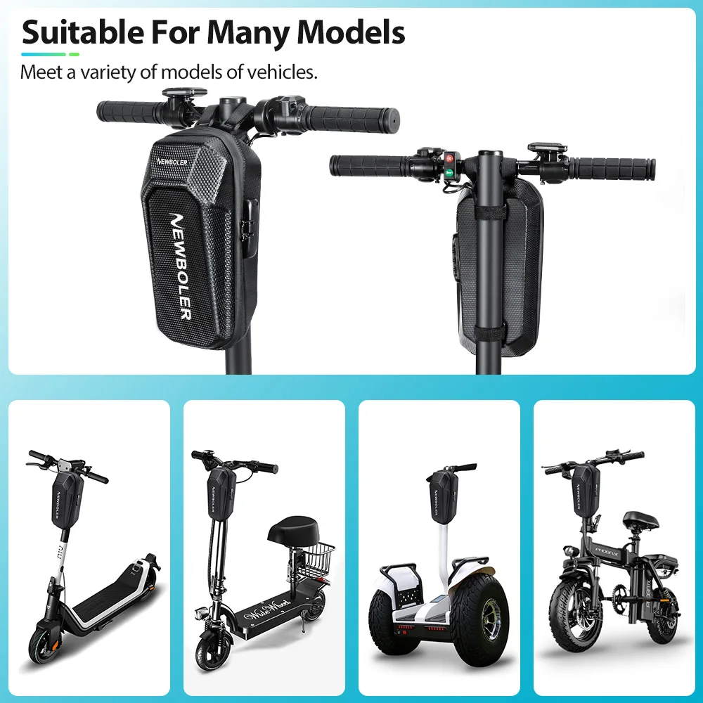 NEWBOLER 3L/5L Electric Scooter Bag Accessories Electric Vehicle Bag With Password Lock Waterproof Scooter Front Bag Bike Bag 