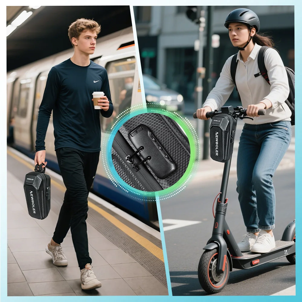 NEWBOLER 3L/5L Electric Scooter Bag Accessories Electric Vehicle Bag With Password Lock Waterproof Scooter Front Bag Bike Bag 