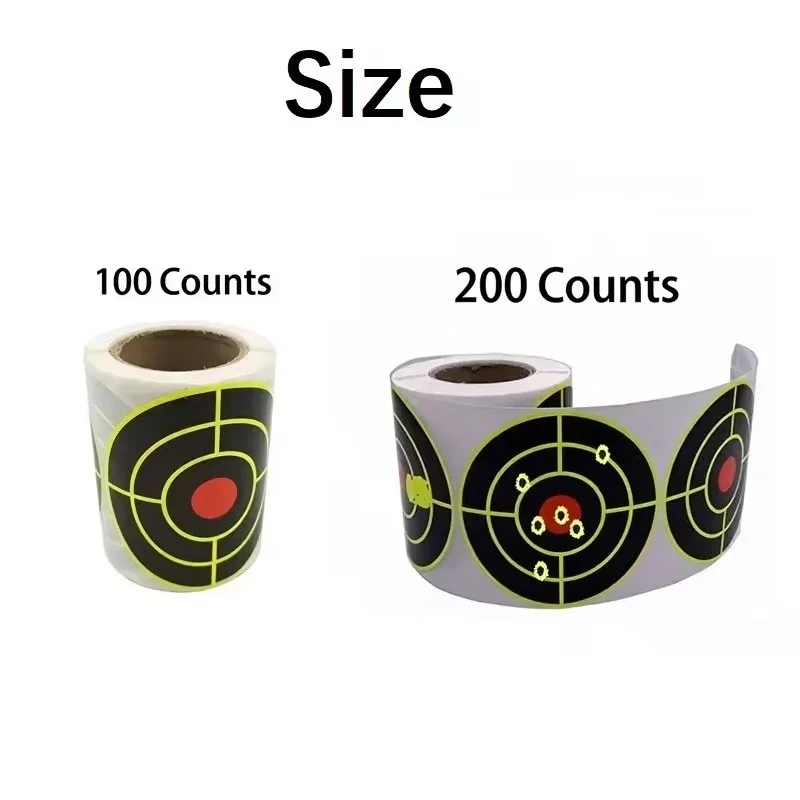 Reactive Splatter Shooting Target Sticker 100/200 Counts Self Adhesive Waterproof High Visibility Splash Target for Hunting