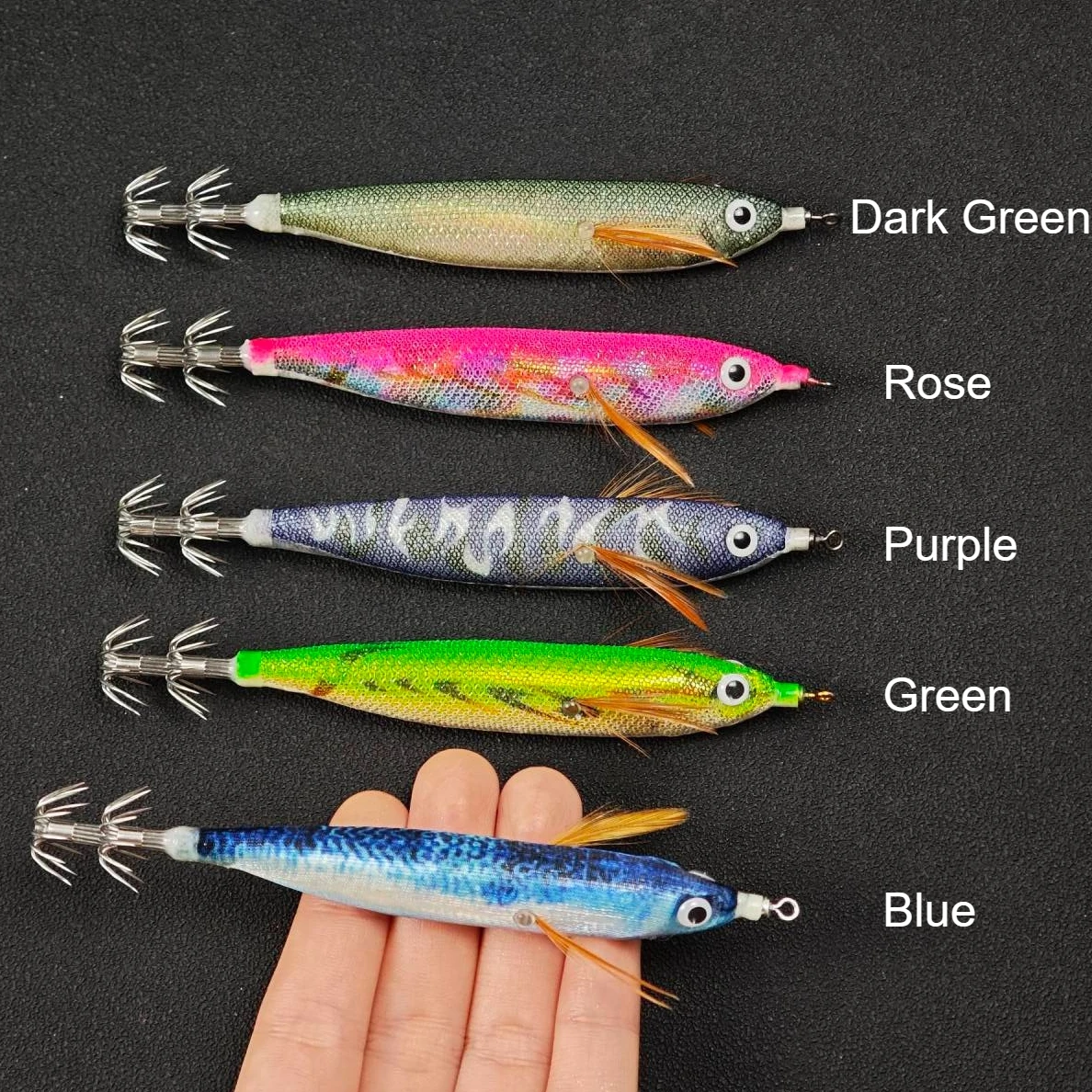 1pc 12.5cm Glow in The Dark Wood Shrimp Horizontal Squid Jig Egi Set UV Squid Lure Sea Cuttlefish Octopus Saltwater Tackle