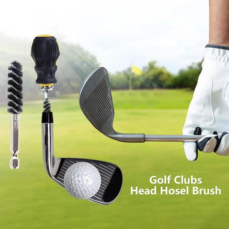 Golf Clubs Head Hosel Brush Electric Drill Wire Brush Hexagonal Rod Golf Iron Head Rust Remover Brush Golf Club Cleaning Polish