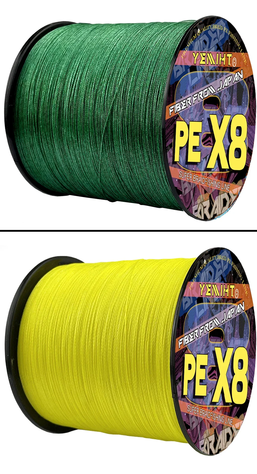 JOF 8 Strand 1000M 500M 300M PE Braided Fishing Wire Super Strong PE Braided Fishing Line Multifilament Braid Thread X8 18-78LBS