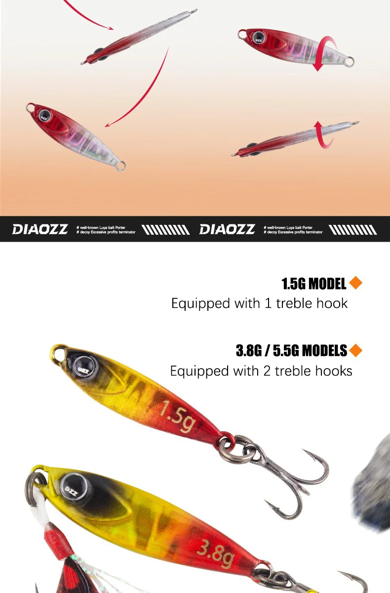 2Pcs Mini Metal Jig Fishing Lure 1.5g 3.8g 5.5g Small Bait with Feather Hook Laser Coating Spoon Trout Bass Freshwater Fishing