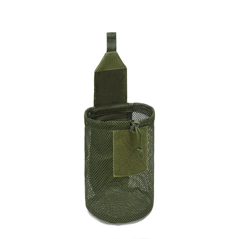 Tactical Molle Mesh Dump Pouch, Lightweight Compact Drawstring Foldable Recovery Mag Tool Pack, EDC Drop Storage Belt Bag