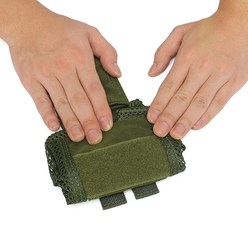 Tactical Molle Mesh Dump Pouch, Lightweight Compact Drawstring Foldable Recovery Mag Tool Pack, EDC Drop Storage Belt Bag