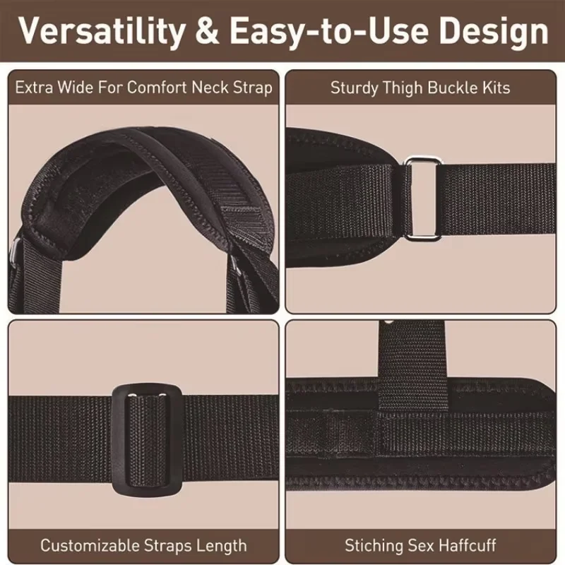 Yoga Leg Stretch Strap Adjustable Multi Loops Hamstring Band for Pilates Physical Therapy Flexibility Training