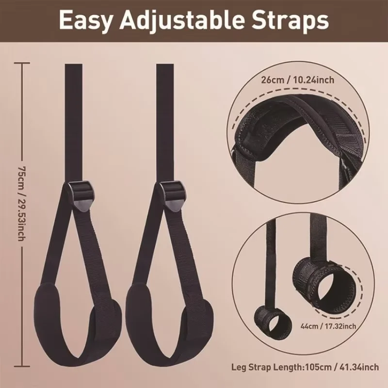 Yoga Leg Stretch Strap Adjustable Multi Loops Hamstring Band for Pilates Physical Therapy Flexibility Training