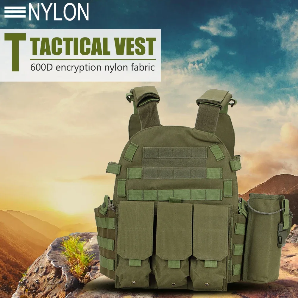 Nylon Tactical Vest Body Armor Hunting Carrier Men Combat Camo Military Army Vest Outdoor CS 2026