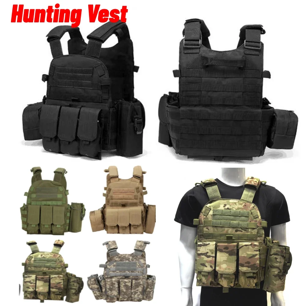 Nylon Tactical Vest Body Armor Hunting Carrier Men Combat Camo Military Army Vest Outdoor CS 2026