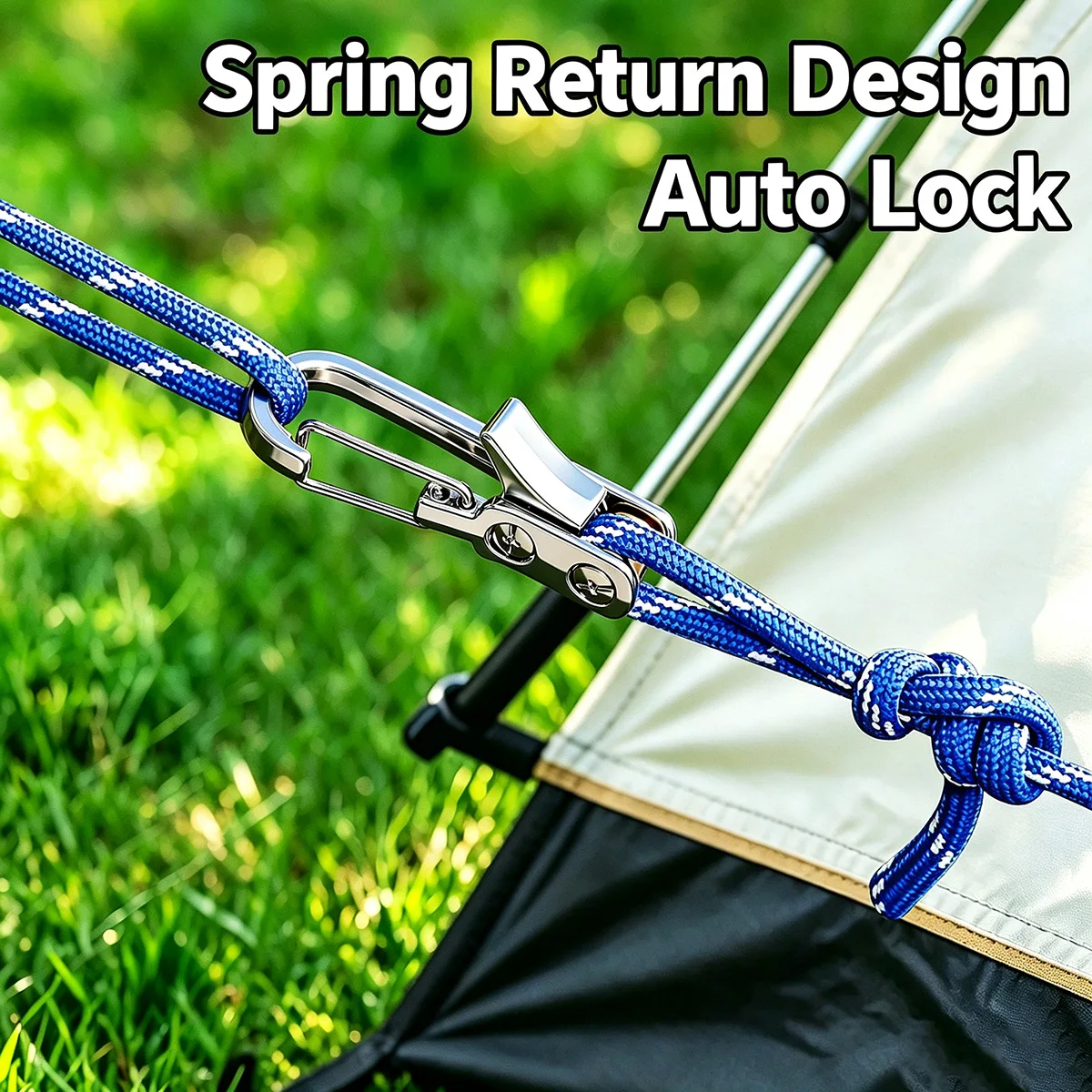 Rope Tightening Tool Tensioner Heavy Duty Retractable Buckle Self Locking For Camping Tent Hammock Moving Securing Fastener